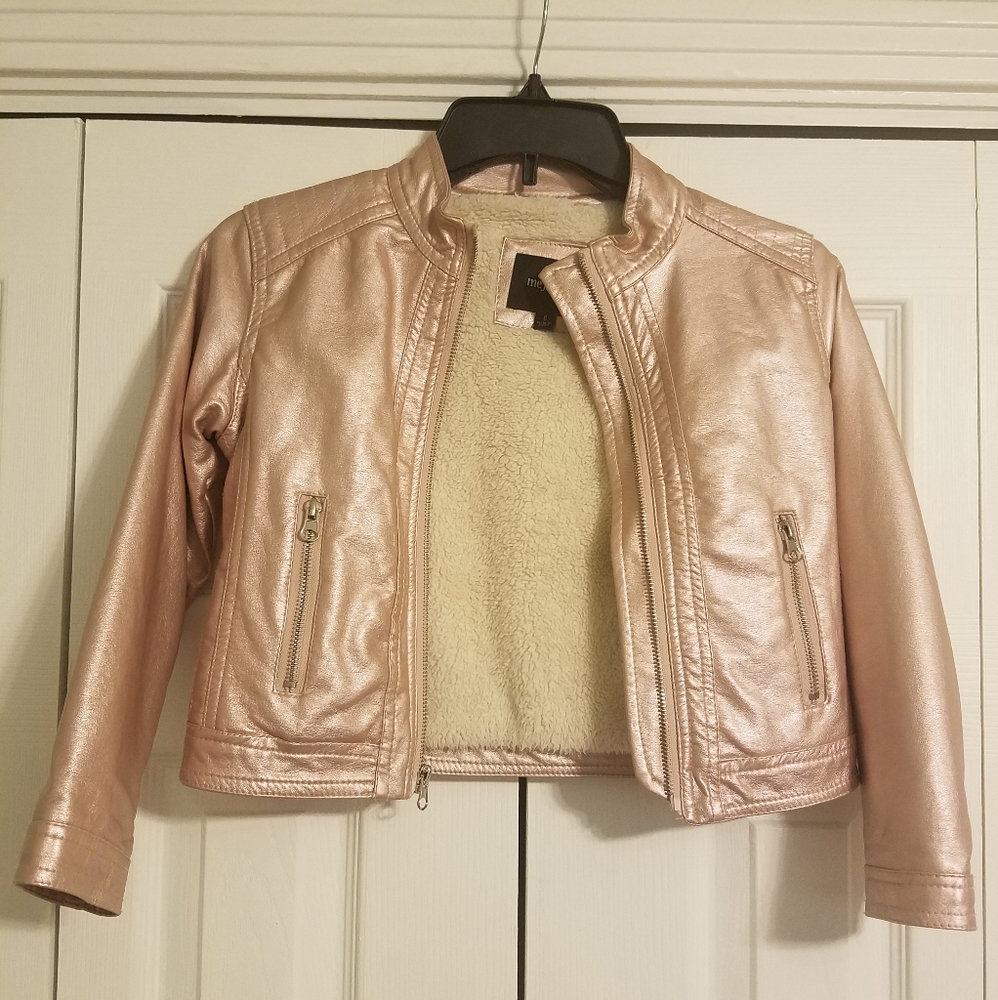 Girls Pink Pleather Jacket